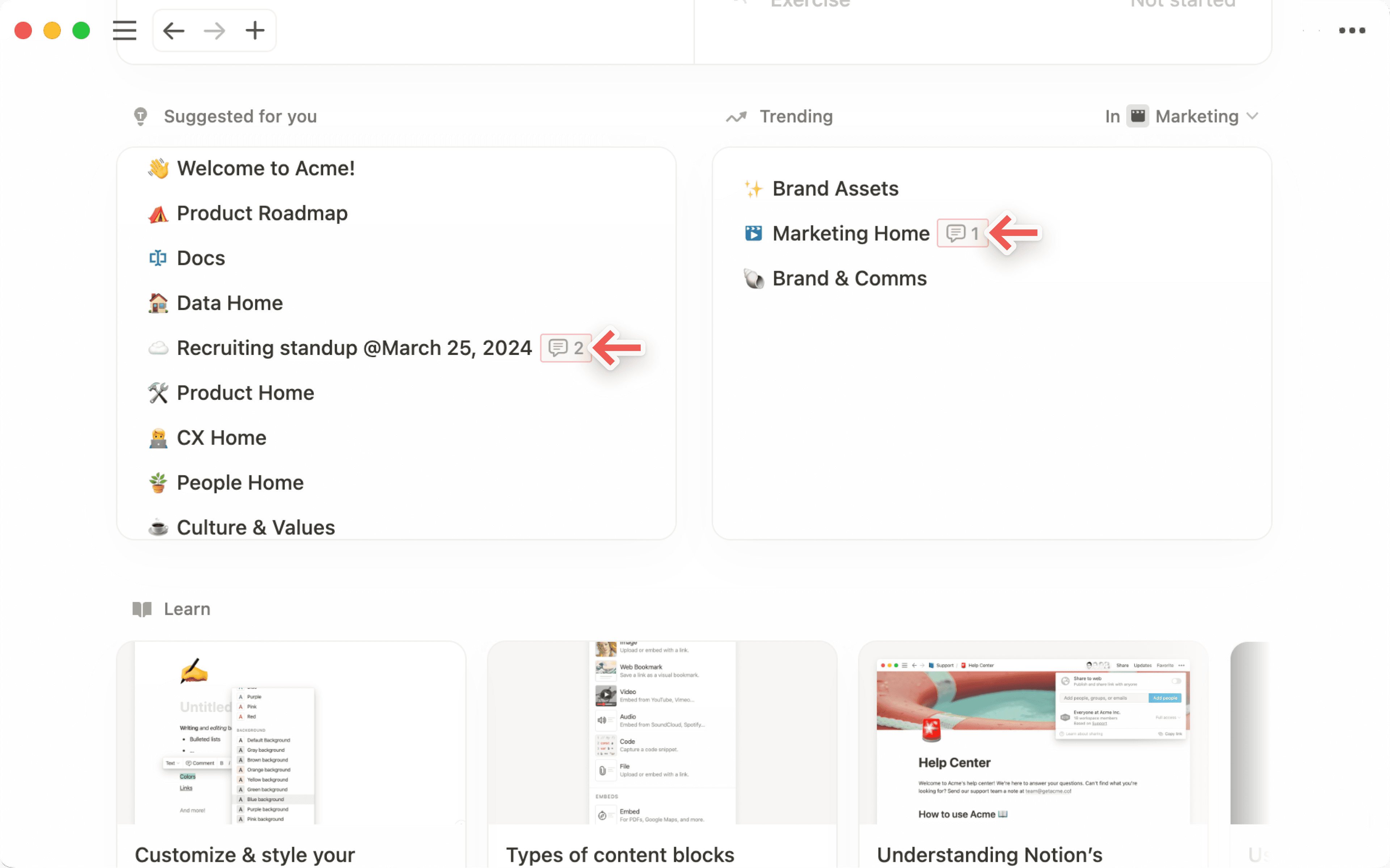 Commentaires ─ commentaire de BDD dans la page d’accueil