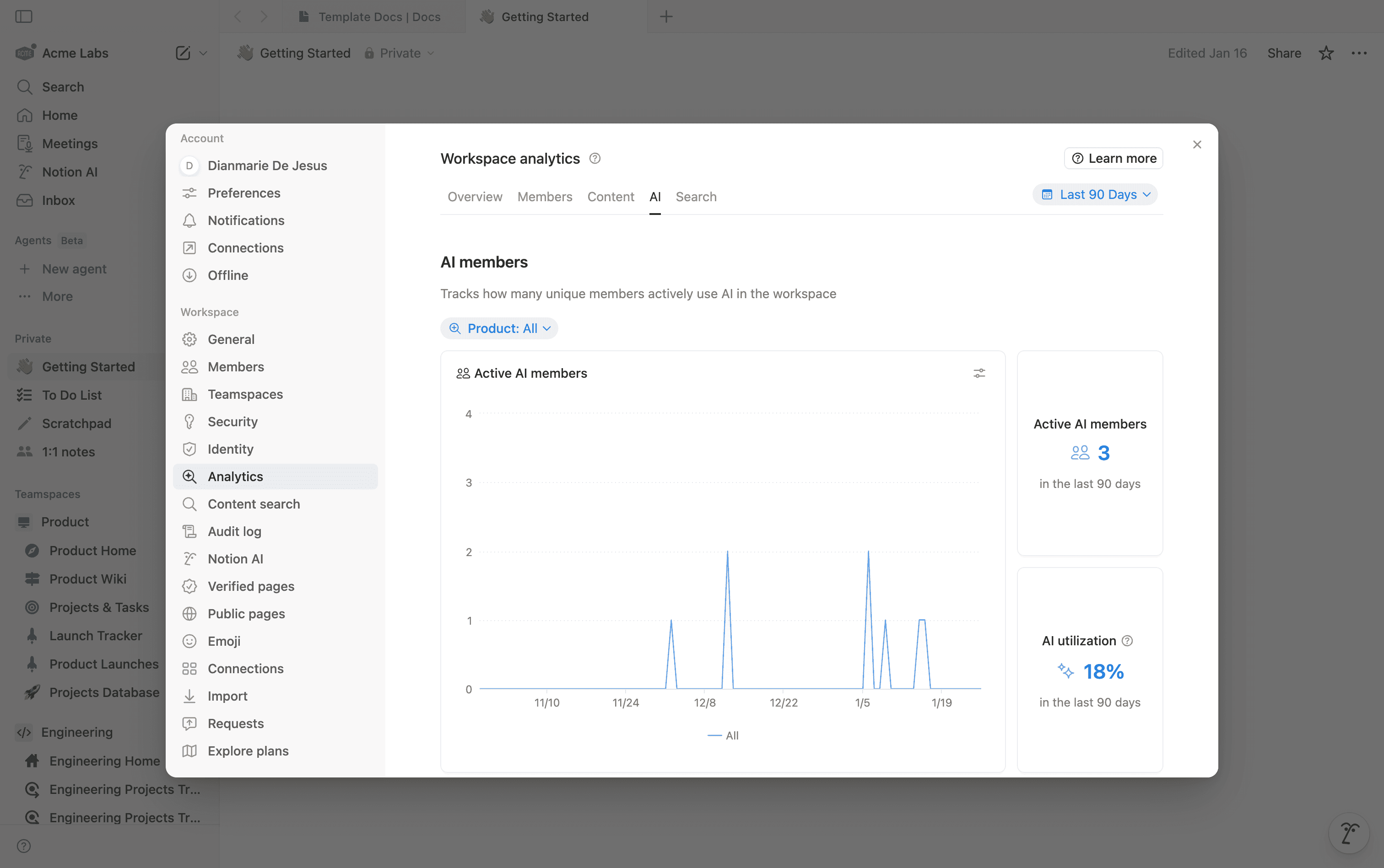 Données analytiques de l’IA